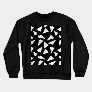 Paper Planes Pattern Black and White Crewneck Sweatshirt